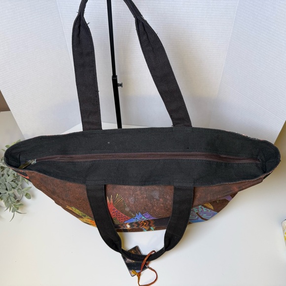 Laurel Burch Native Horses Travel Large Tote Bag Colorful, Cotton Western Whimsy - Picture 8 of 16